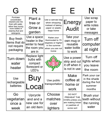 GO Bingo Card