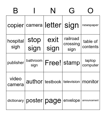 Inside the USA - Unit 6 Bingo Card