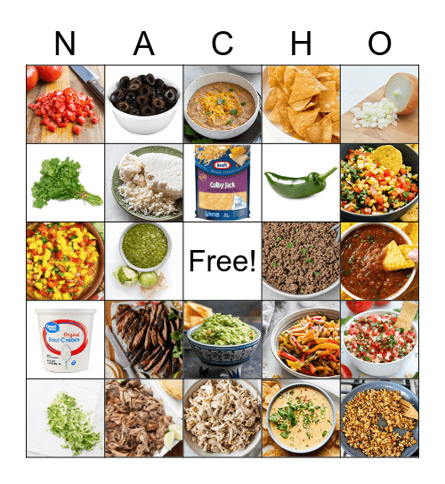 It's NACHO Bingo || Parte Uno Bingo Card