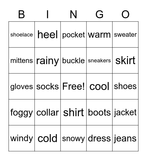Inside the USA - Unit 8 Bingo Card