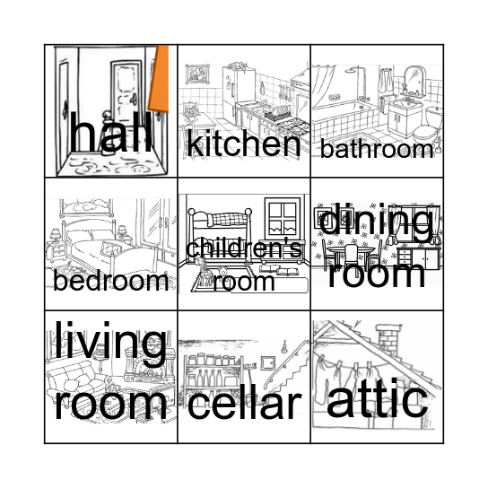 Rooms in a Home Bingo Card