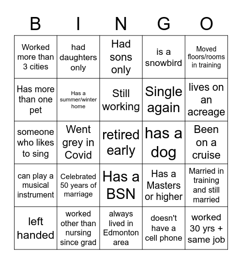 BINGO MIXER Bingo Card