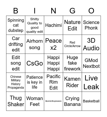 Douyin Bingo Card