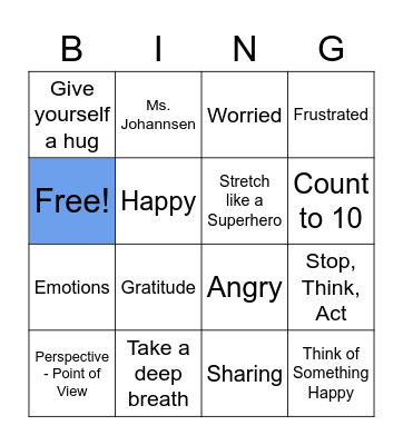 SEL Review Bingo Card