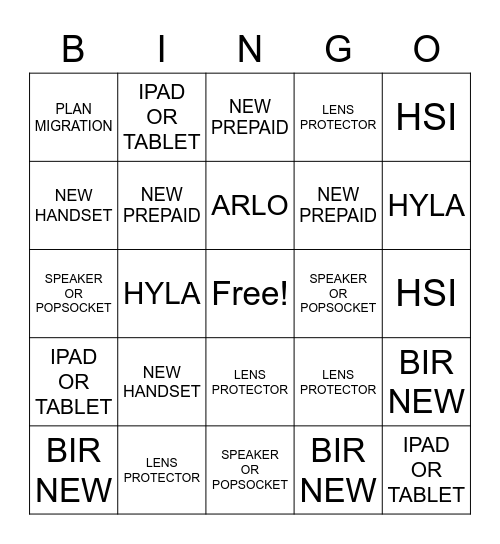 June Bingo Card