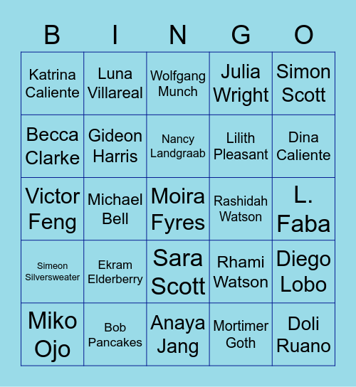 Sims 4 Townie Bingo Card