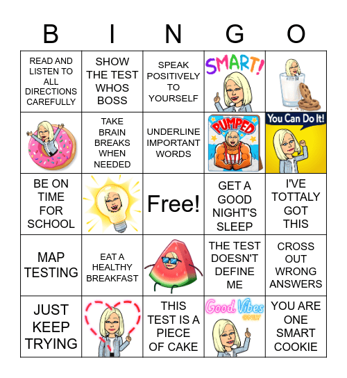 MAP TEST BINGO Card