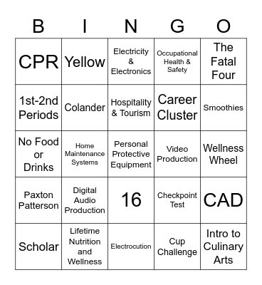 CTE BINGO Card