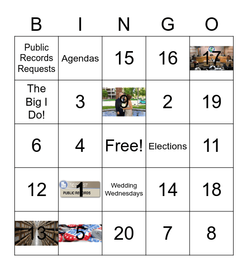 2023 Municipal Clerks Weeks Bingo Card