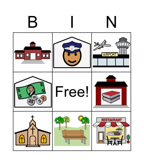 Community Places Bingo Card