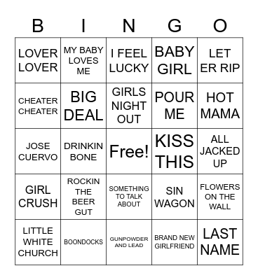 HURRICANE'S COUNTRY Bingo Card