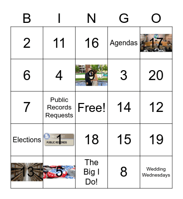 2023 Municipal Clerks Week Bingo Card