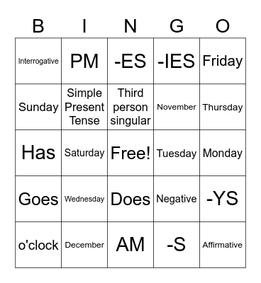 Bingo Card