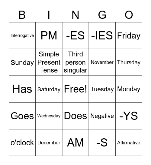 Bingo Card