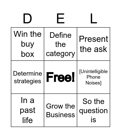 Business Jargon Bingo Card