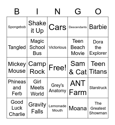 Where is the song from? Bingo Card