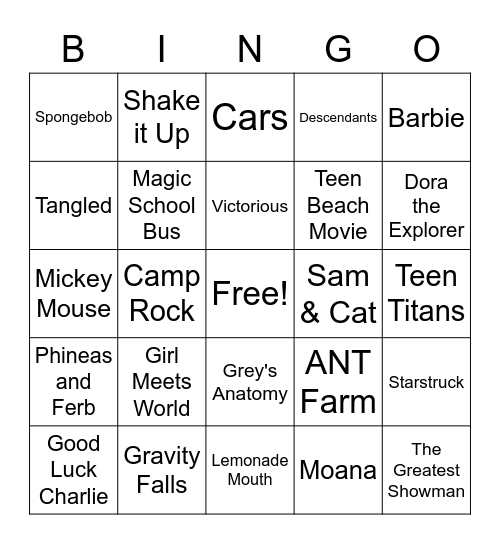 Where is the song from? Bingo Card