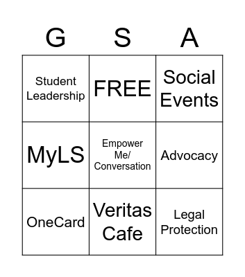 Welcome Bingo Card