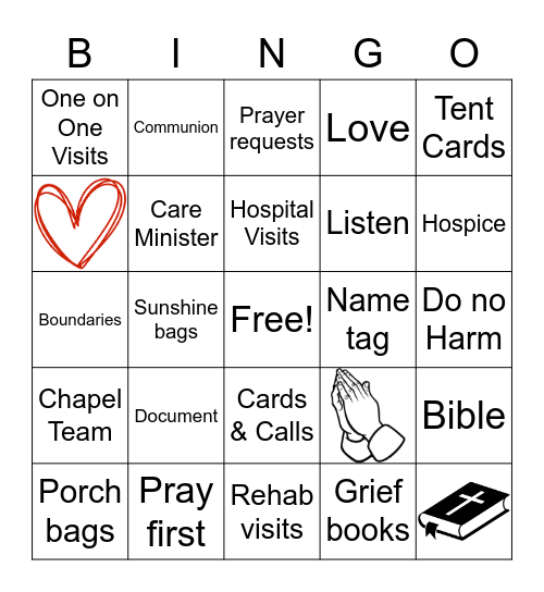 Care Ministry BIngo Card