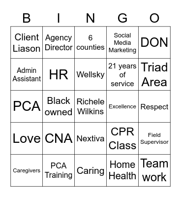 Caring Hands BINGO Special! Bingo Card