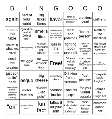 Ben Bingo 2.0 Bingo Card