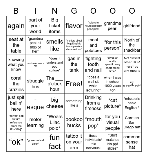 Ben Bingo 2.0 Bingo Card