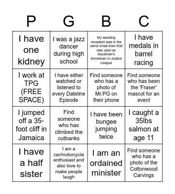 Fun Facts About Us Bingo Card