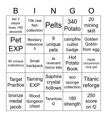Hypixel Bingo Card