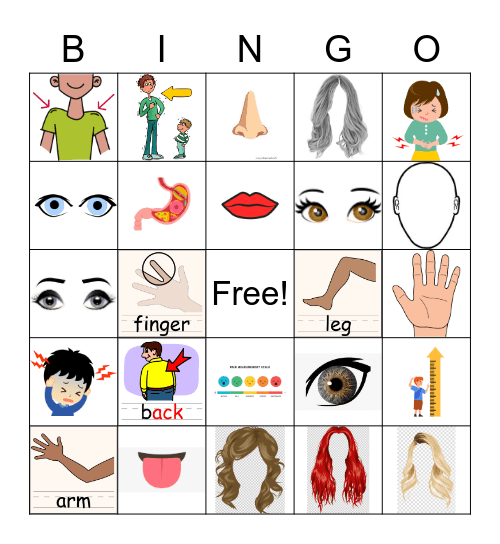 Basic Body (Spanish 1) Bingo Card