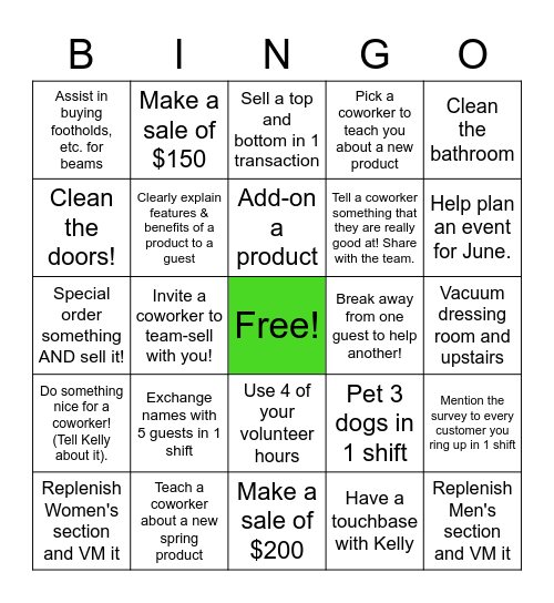 May BINGO Contest Bingo Card