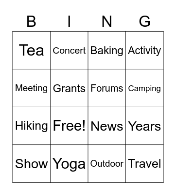 Kitch Trivia Bingo Card