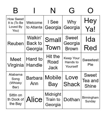 Kunnes Family Reunion Music BINGO Card