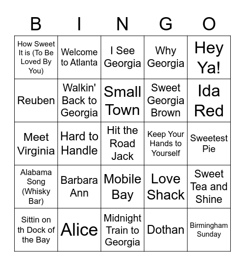 Kunnes Family Reunion Music BINGO Card