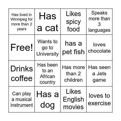 Find Someone Who... Bingo Card