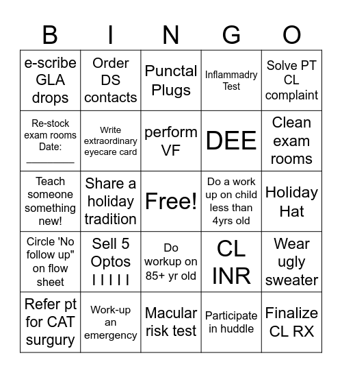 Tech's Bingo Card