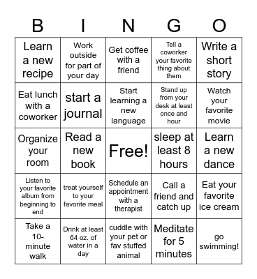 Mental Health Awareness Bingo! Bingo Card