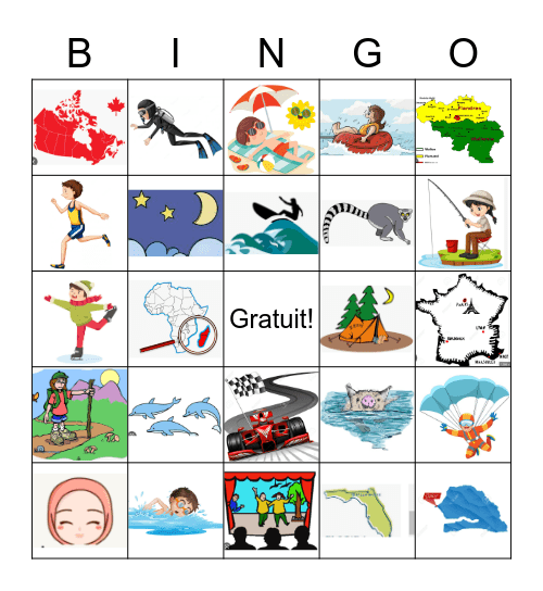 Je pars en vacances Partie II Bingo Card