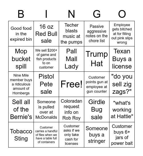 Fly Store Bingo #2 Bingo Card