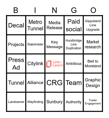 Link and Learn Bingo Card