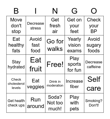 No diabetes for you! Bingo Card