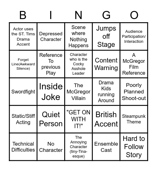 The McGriddle Bingo Card