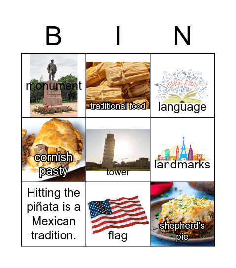 England Bingo Card