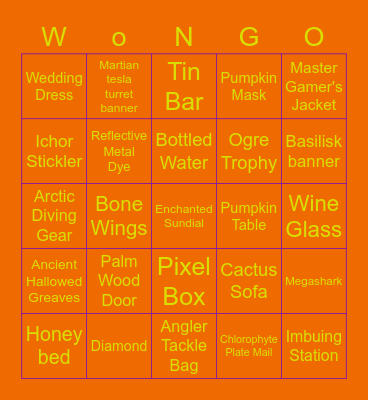 Flambae Bingo Card