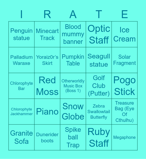 D I N N E R Bingo Card