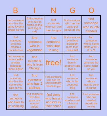 LAS 101 BINGO Card