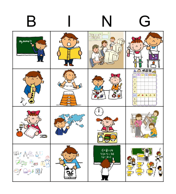 School subjects & Timetable Bingo Card