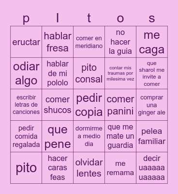 oh god Bingo Card