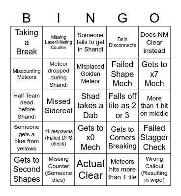 Brel 6 "Clear" Bingo Card