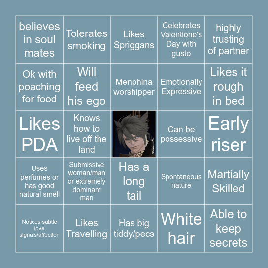 Is your wol/oc Dari'a's type? Bingo Card