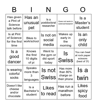PoS23 Bingo Card
